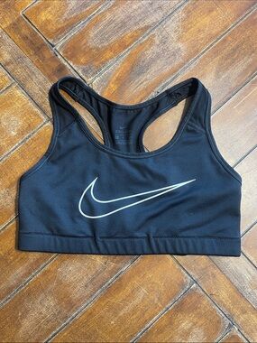 Nike Black Sports Bra with White Swoosh Racerback